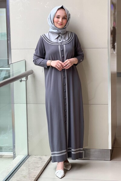 MISS DALIDA Missdalida Poplin Shirt Collar Detailed Knitwear Dress