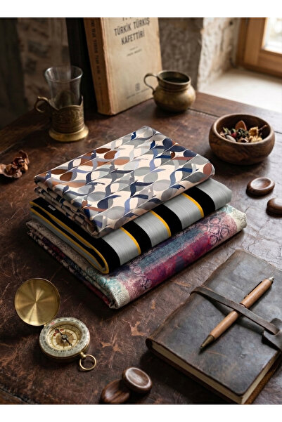 AFVENTE Αφηρημένο, Ριγέ ,Μαλακό σάλι με κυματιστό σχέδιο Βαμβάκι Αγοράστε 3, ...