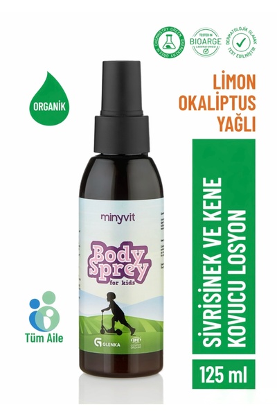minyvit Sivrisinek ve Kene Kovucu Sprey Losyon Bitkisel Tüm Vücut İçin Aile B...