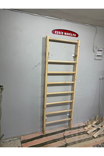 DizyWood 200x70 cm Ahşap Tırmanma Merdiveni- Ahşap Egzersiz Merdiveni