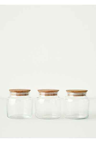 Joye 3-Piece Jar Set with Wooden Lid (635 cc)