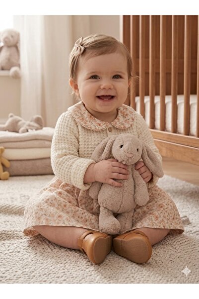 MİNİKİNCİBABY ÇİÇEK BASKILI ELİT MATMAZEL ELBİSE