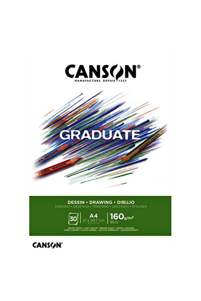 Canson Μπλοκ Σχεδίου Graduate Dessin Λευκό 30 Φύλλα A4 160 GR