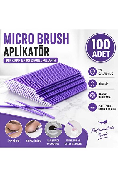 PİRAYE AKSESUAR Brush İpek Kirpik & Blading Fırçası 100 Adet