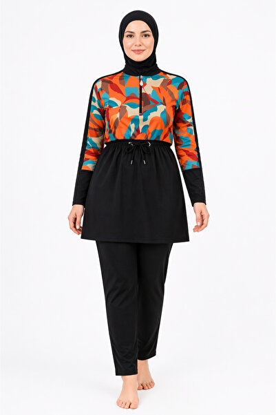 YUYİ TESMAY SPORTS Lycra Γυναικείο Μαγιό με Μισό Φερμουάρ, Ύφασμα Γρήγορης Ξή...