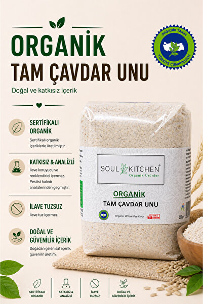 Soul Kitchen Organik Ürünler Organik Sertifikalı Tam Çavdar Unu Katkısız Doğa...