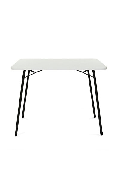 Bofigo 60 x 80 cm Katlanabilir Balkon ve Bahçe Piknik Masası Beyaz Beyaz