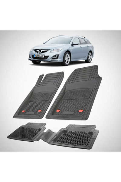 TEAMCAR Covorașe auto tip tavă compatibile cu Mazda 6 II (2008–2012), negre, ...