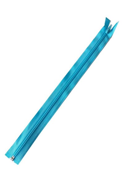 Nusrat Bilişim Light Blue 40 cm Plastic Tooth Zipper Bag Accessory - Fd24