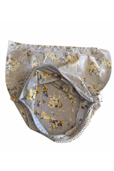 Nusrat Bilişim 28X28 cm Grey Floral Pattern Sewn Zipper Bag Accessory