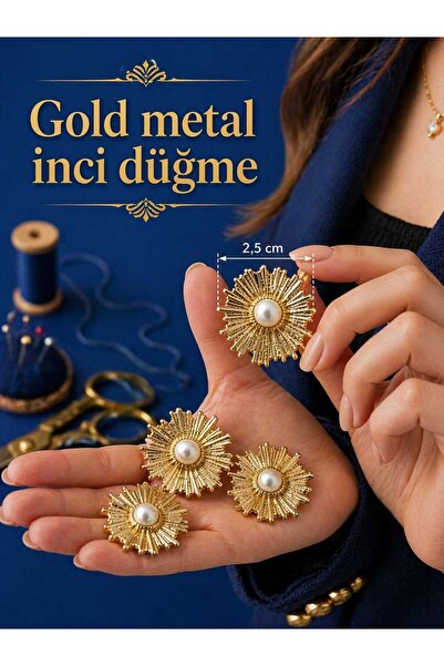 beyna aksesuar ΜΕΤΑΛΛΙΚΟ ΚΟΥΜΠΙ ΜΕ ΠΕΡΛΕΣ 2,5 εκ. ΕΠΙΧΡΥΣΟ 1 ΣΥΣΚΕΥΑΣΙΑ 5 ΤΕΜ...