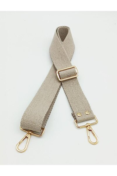 Nusrat Bilişim Light Gold Metal Beige Bag Accessory - Cotton Column 120X4 cm