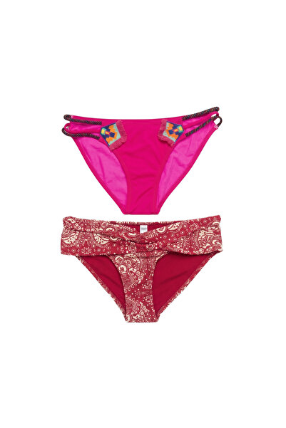 Zi 2 ADET 1 PAKET Pembe -Kırmızı Bikini Altı