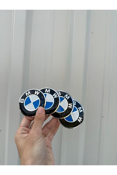 OEM BMW Logolu Alüminyum Dış Kaplama Jant Göbeği Arması Yapıştırma 62 Mm 4 Adet