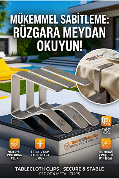 HomeCare 2 Adetmasa Örtüsü Kelepçesi Metal 716922