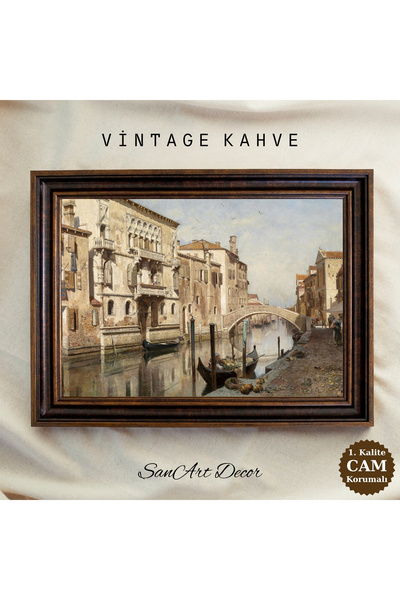 Sanart Çerçeveli Vintage Tablo, Yağlı Boya Tablosu, Çerçeveli Tablo, Sanatsal...