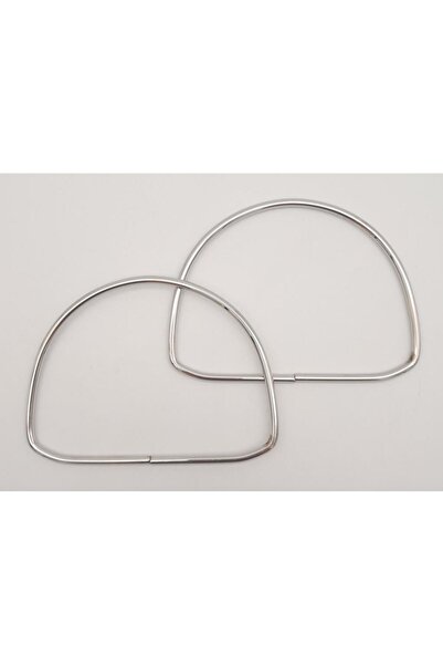 Nusrat Bilişim Bag Accessory 12.5cm D Model Silver Color Metal Purse Handle
