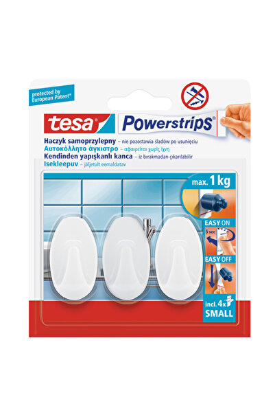 Powerstrips Strap Small Oval Self Adhesive, Removable, white