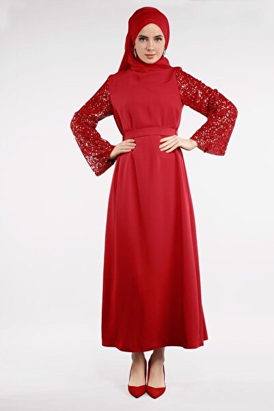 Alvina Sleeves Pul Sequined Waist Bender Dress 4508