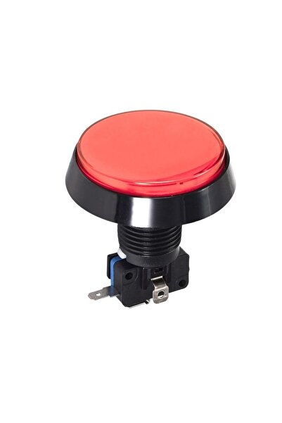 Motorobit 60mm 12V Düz Işıklı Oyun Makinesi Butonu - Kırmızı