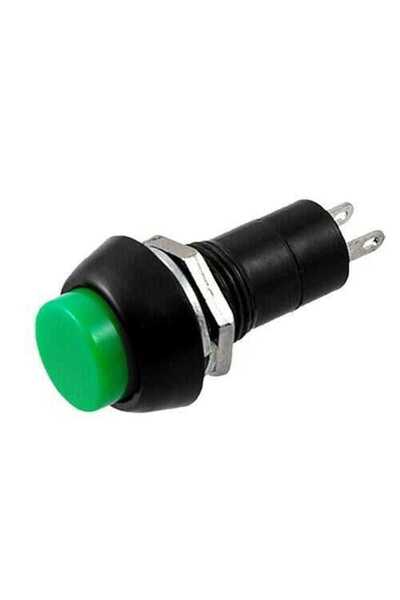 Motorobit PBS-11A 12mm Anahtarlı Push Buton - Yeşil