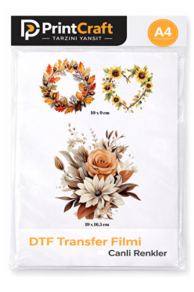 Palo Santo 10 - 19 cm Çiçek ve Çerçeve Desenli Ütü ile Yapışan Transfer Baskı...