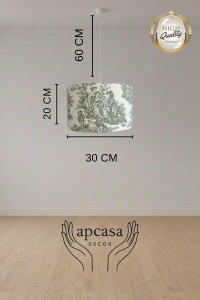 APCASADECOR Toile De Jouy Vintage Sarkıt Avize 30 X 20 CM