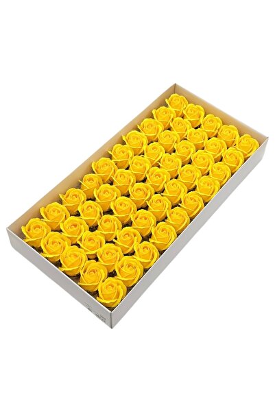AFO Set of 50 scented soap roses, real touch, yellow