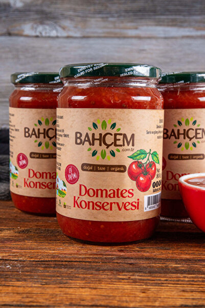 Bahçem Domates Konservesi 800 g Kavanoz (Ev Yapımı)