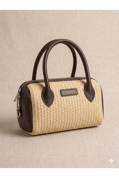 torime Straw Leather Detailed Women's Hand & Shoulder Bag - Summer Mini Bag, ...