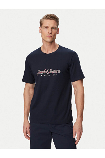 Jack & Jones Tricou bărbătesc Jormontauk Type Front Tee Cn Bleumarin 12290887