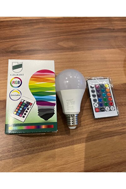 UZLIGHT LED UZLIGHT UZLED 10W E27 RGB KUMANDALI RENKLİ LED AMPUL