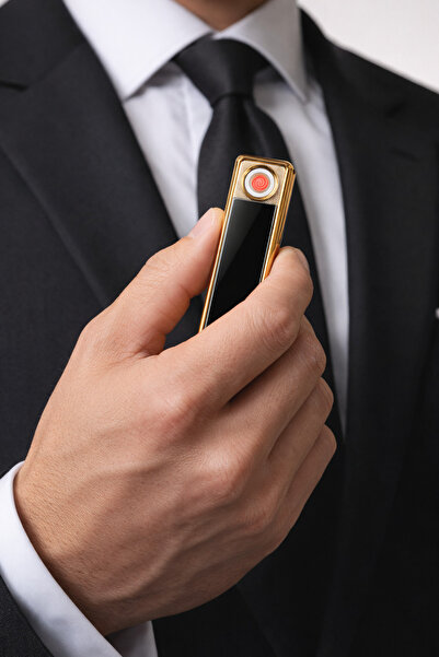 Tisaati Premium Elite Model Şimşek Serisi Siyah Lüks Tasarım USB Şarjlı Elekt...