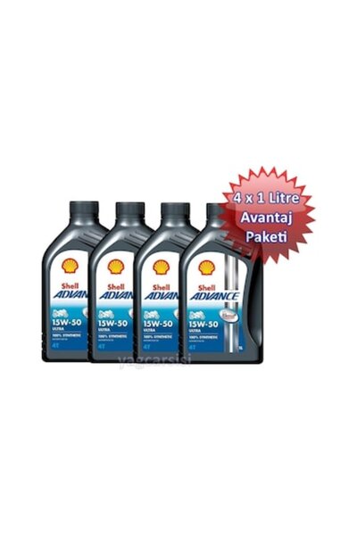 SHELL Advance 4t Ultra 15w50 4x1 Litre Avantaj Paketi - 0781387029524