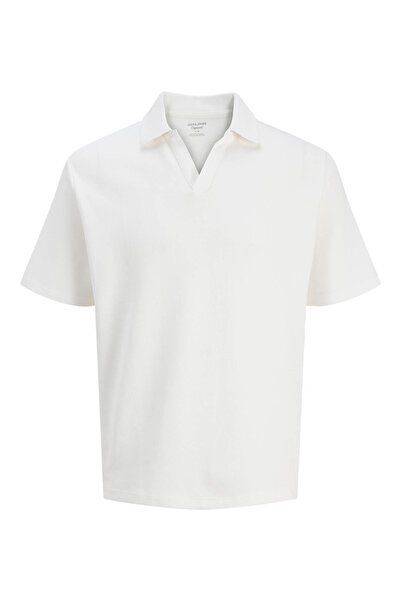 Jack & Jones Jormontauk Splıt White Men's Polo Neck T-Shirt 12290893