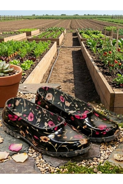 Emek Floral Women's Camping Travel Garden Rubber Shoes
