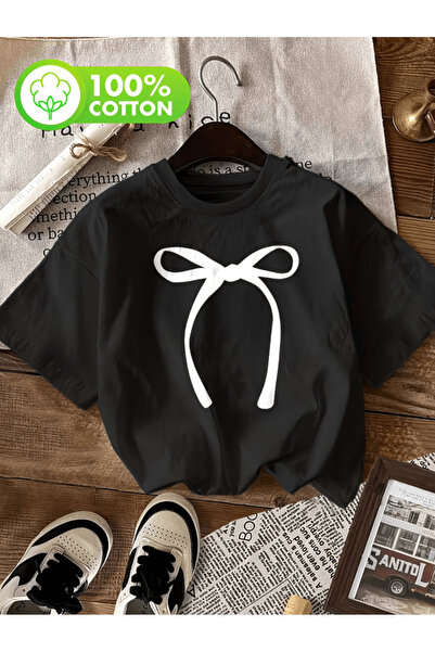 gencerco Μπλουζάκι Premium Oversize με σχέδιο μεγάλου φιόγκου και στάμπα