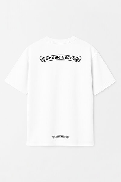 THE RULE Unisex Chrome Hearts Text Printed Oversize 100% Cotton Wide Cut Text...