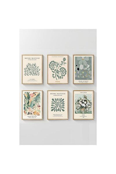 OEM Set de tablouri decorative Re-Bloom, 6 piese, lemn masiv, multicolor, 33 ...