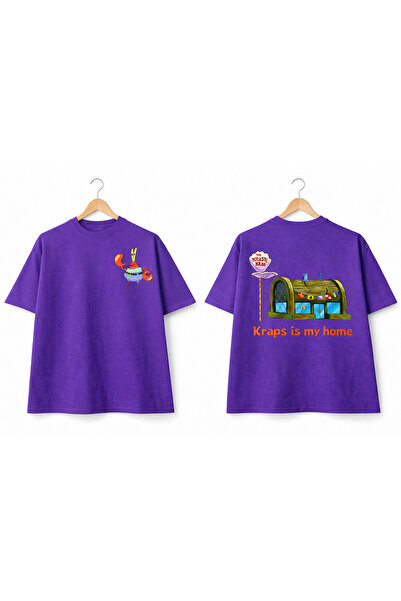VODEXA Tricou oversize unisex cu imprimeu CRAB, 100% bumbac, croială conforta...