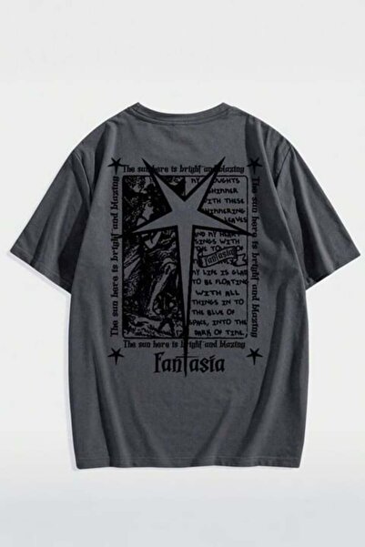 BALİNA Antracit Fantasia Grunge Y2K Unisex Majica THE SOLO