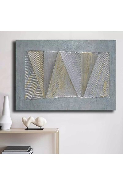 OEM Διακοσμητικός πίνακας Ρε-Μπλουμ, καμβάς/ξύλο, γκρι/χρυσό, 70 x 100 εκ.