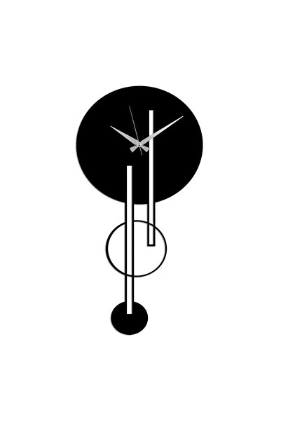 OEM Re-Bloom διακοσμητικό ρολόι τοίχου, μεταλλικό, μαύρο, 62 x 32 εκ.