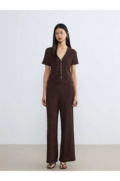 LC Waikiki Elastic Waist Textured Women's Trousers