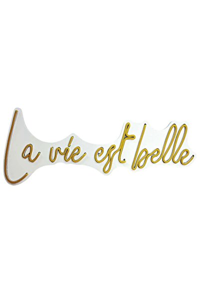 OEM Decor de perete Re-Bloom, La Vie Est Belle, LED, PVC, portocaliu, 62 x 2 ...