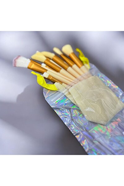 EyER Shoping Σετ πινέλων μακιγιάζ με κίτρινη τσάντα