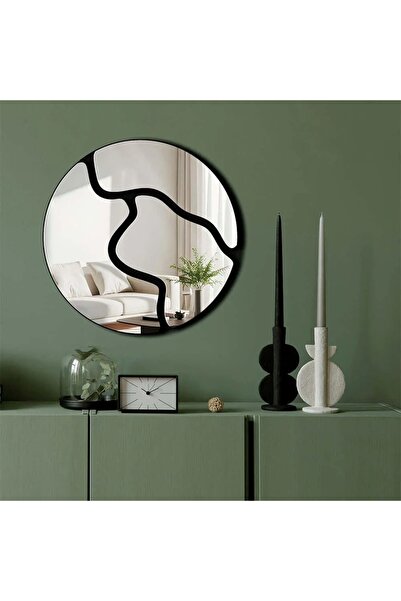 OEM Re-Bloom διακοσμητικός καθρέφτης τοίχου, πλεξιγκλάς/EVA, μαύρο, 48 εκ.