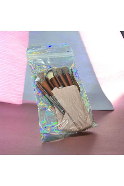 EyER Shoping Σετ πινέλων μακιγιάζ με τσάντα σε καφέ απόχρωση