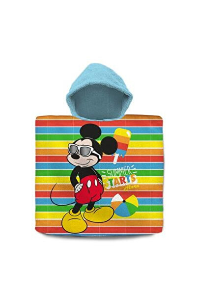 Disney Mickey Mouse Βαμβακερή πετσέτα πόντσο, Μίκυ Μάους Καλοκαίρι, 60x120 εκ...