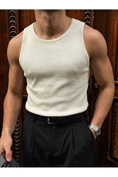 elkumoda Men's Ribbed Cotton Undershirt Ribbed Textured Flexible and Sweat-Ab...